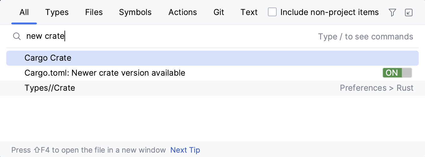 新建 Cargo Crate 操作