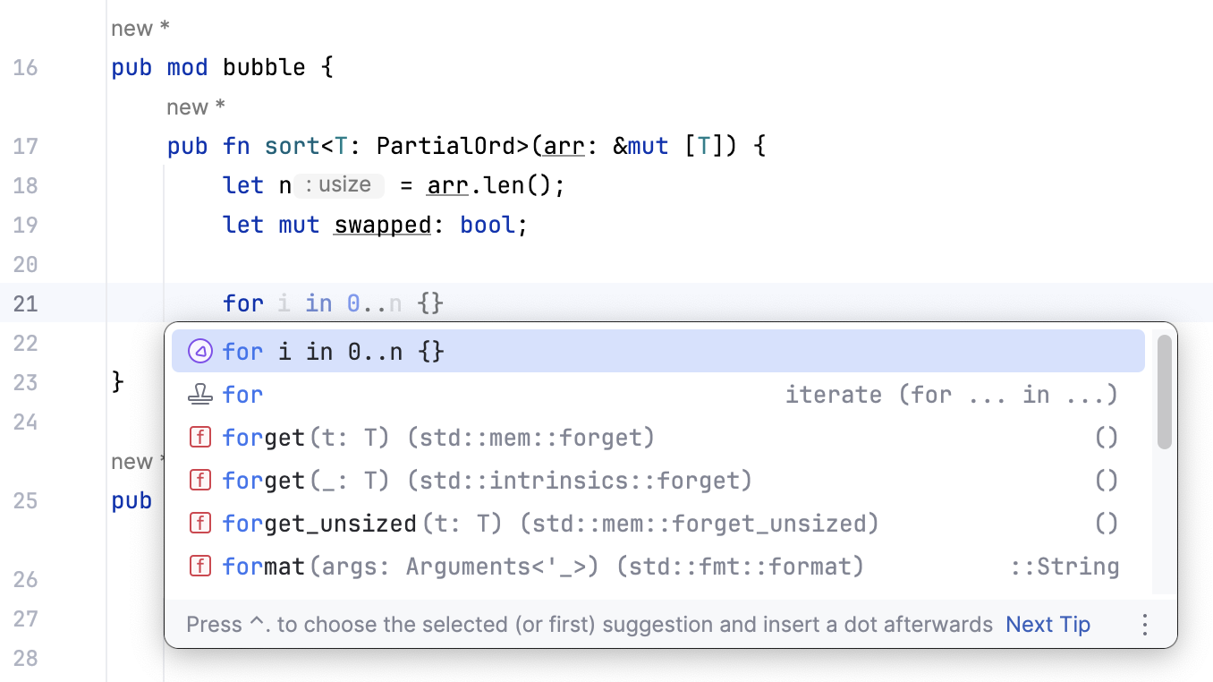 补全列表中的整行补全建议 补全列表中的整行补全建议