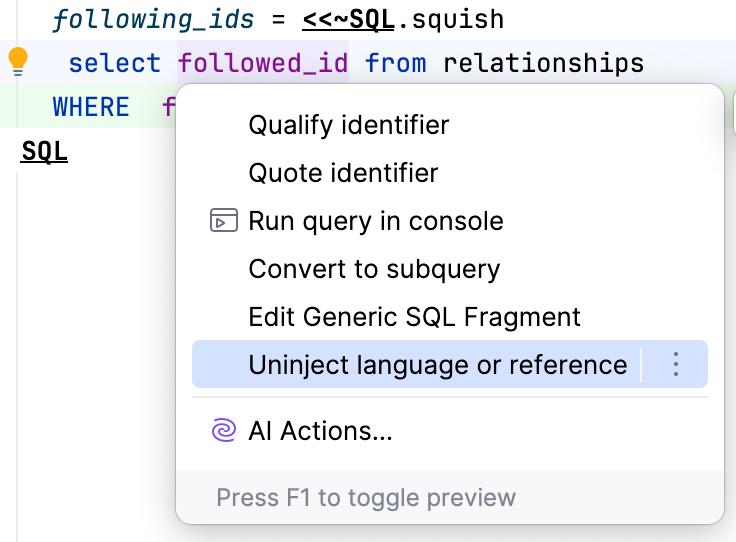 Uninjecting a language Uninjecting a language