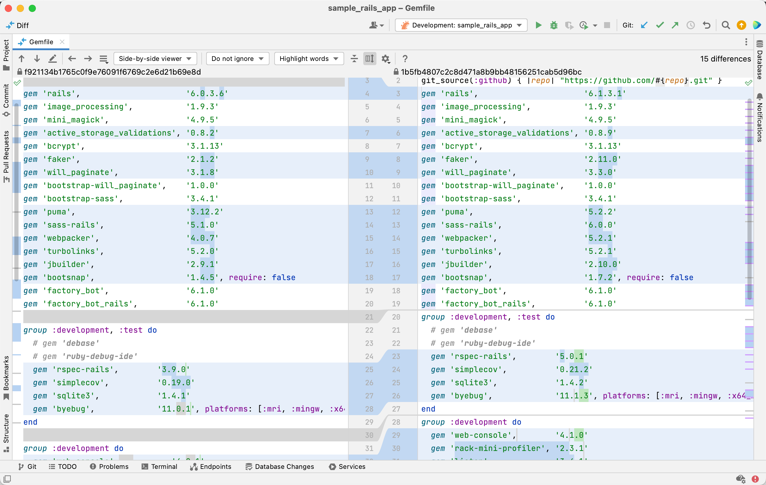comparing files comparing files