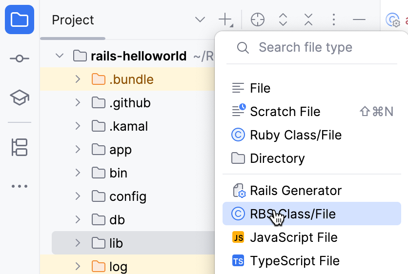 Create a new RBS file Create a new RBS file