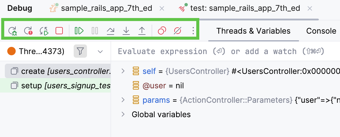 调试器工具栏 调试器工具栏