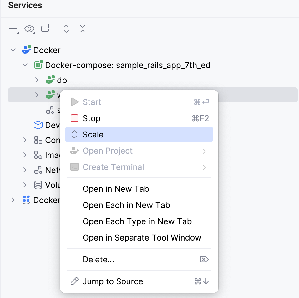 The Scale context menu item