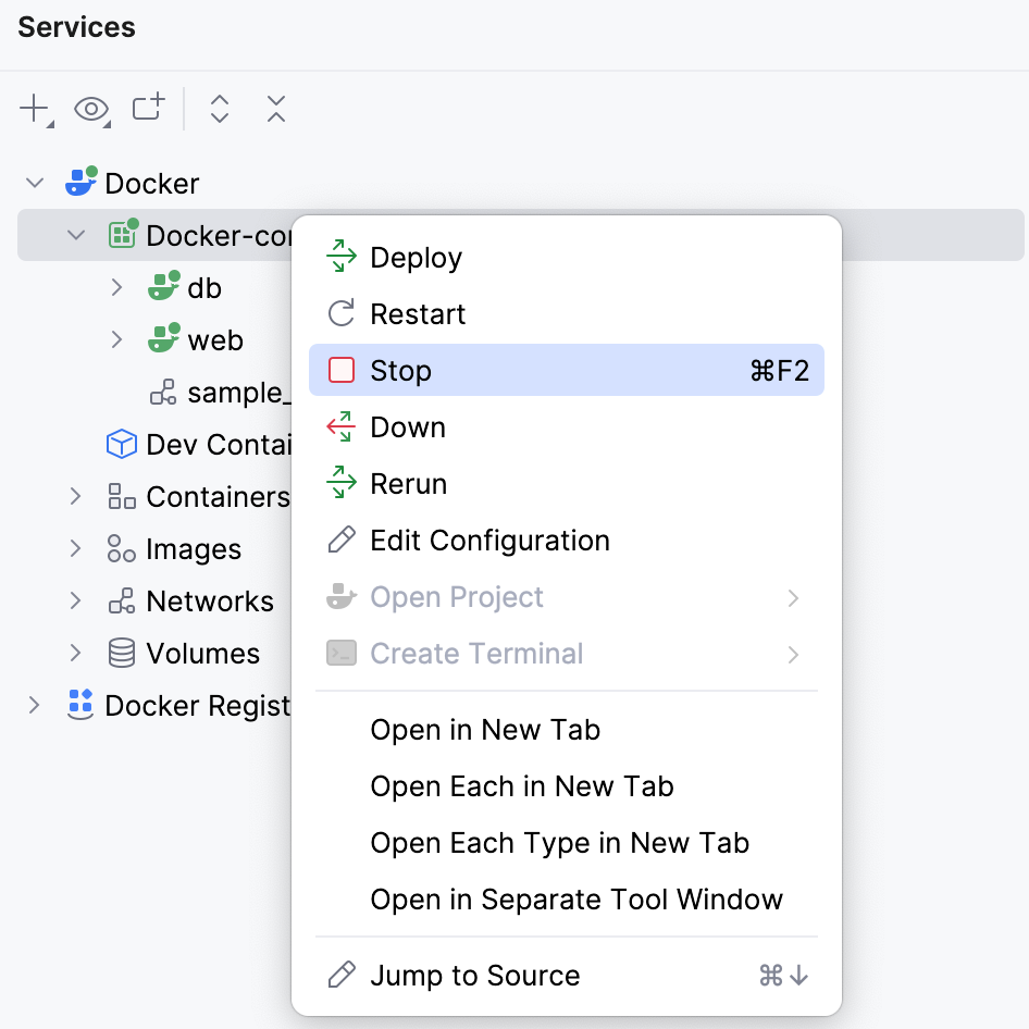 Docker Compose stop all services