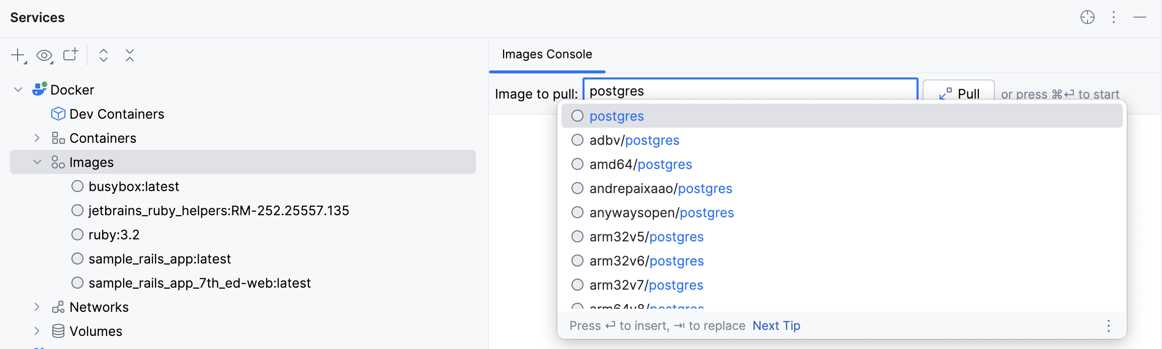 Pull the Docker image with PostgreSQL Pull the Docker image with PostgreSQL