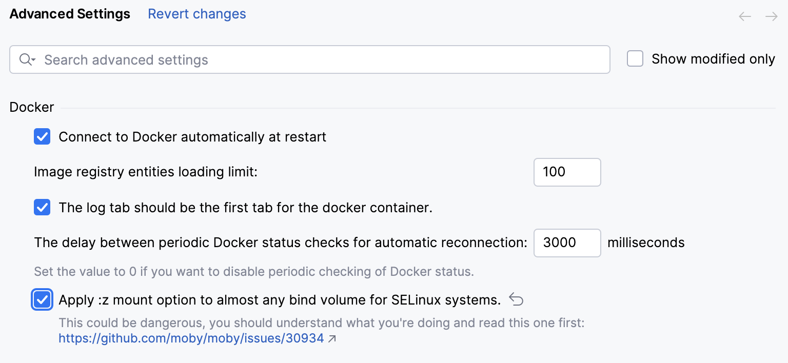 Binding for SELinux systems