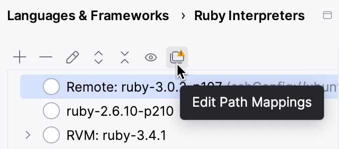 Edit path mappings Edit path mappings