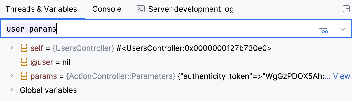 在变量选项卡中的表达式 在变量选项卡中的表达式