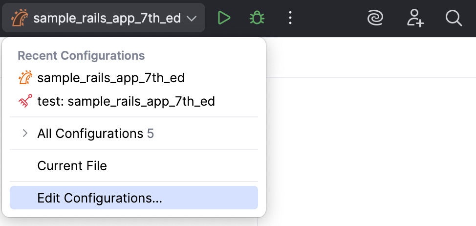 Edit run configurations Edit run configurations