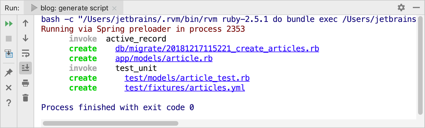 Run tool window Run tool window