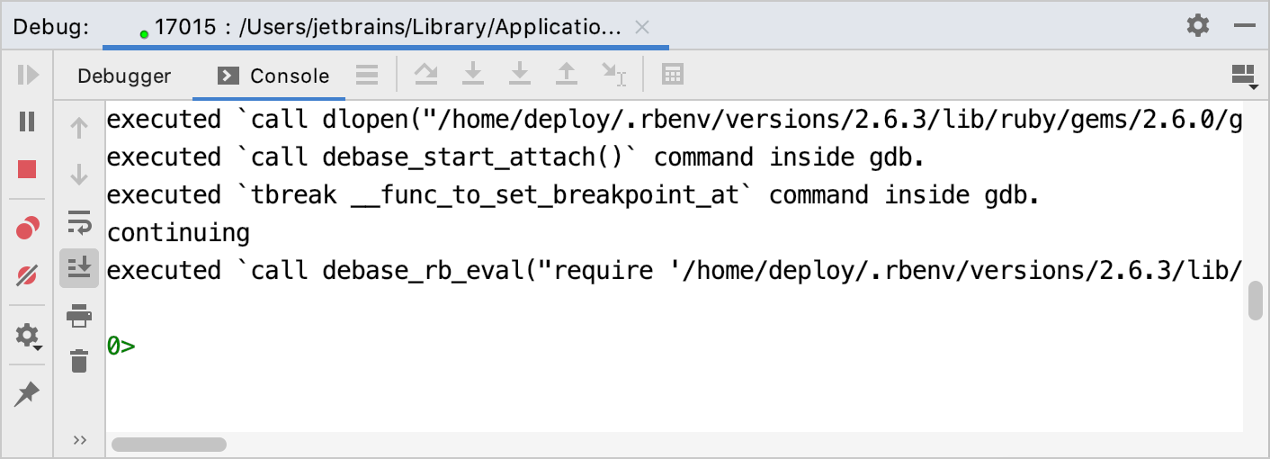 Debug console Debug console