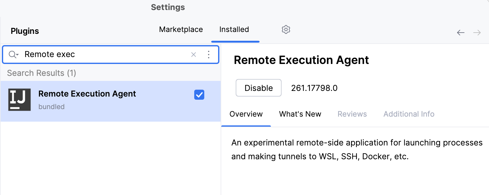Remote Execution Agent plugin