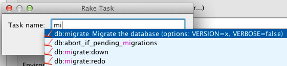 Code completion for the Rake tasks Code completion for the Rake tasks
