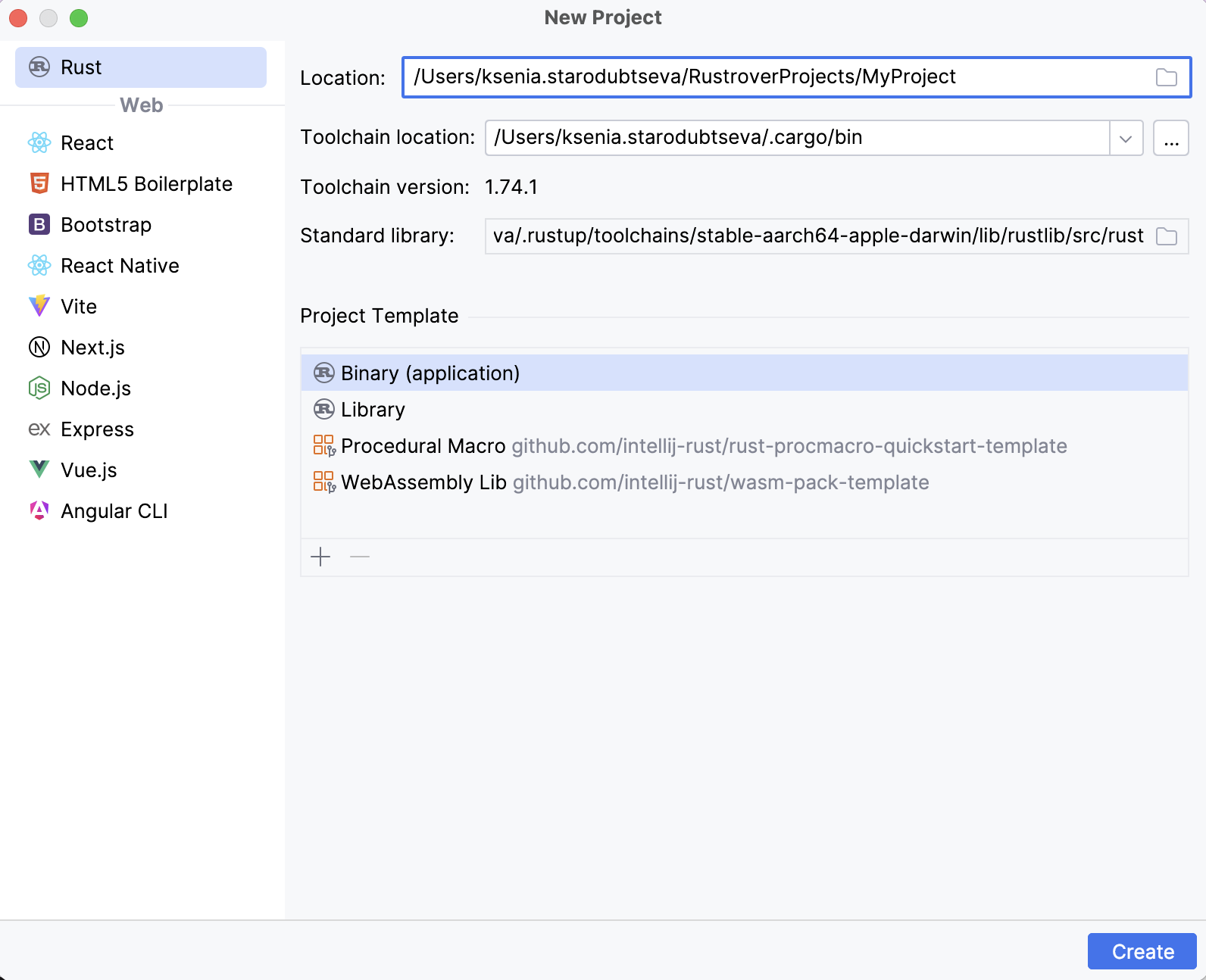 New project wizard New project wizard