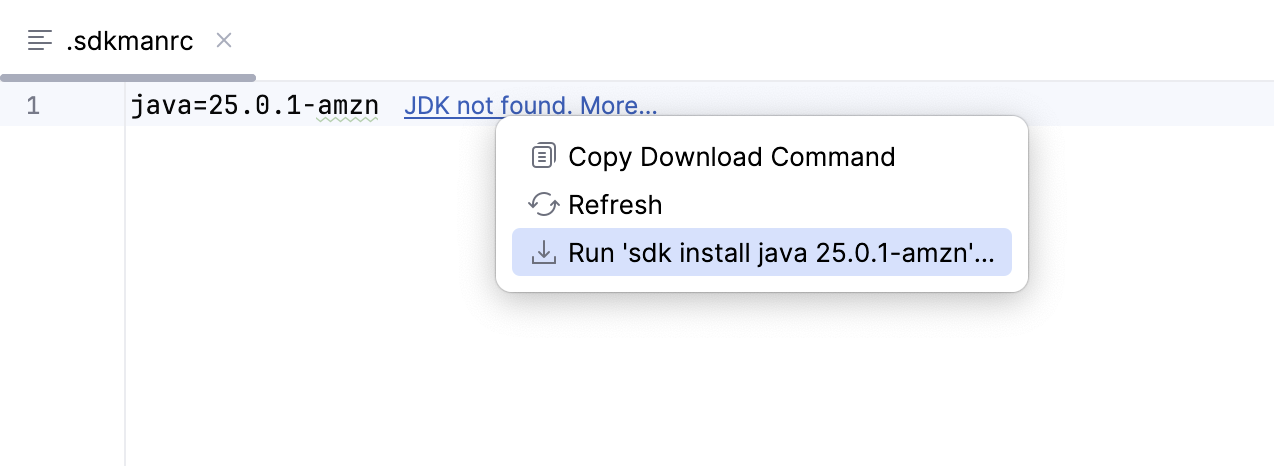 Inlay hints in .sdkmanrc in IntelliJ IDEA