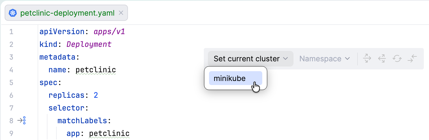 Set Current Cluster Set Current Cluster