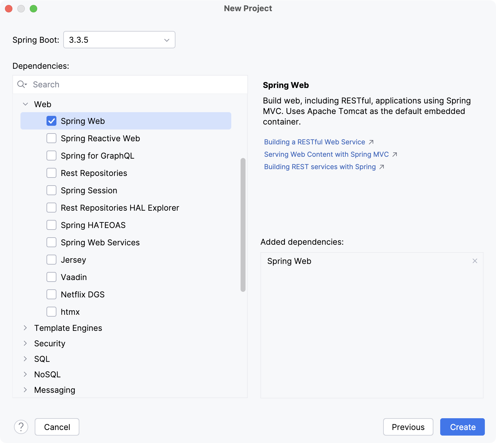 Second step of the New Spring Initializr Project wizard Second step of the New Spring Initializr Project wizard