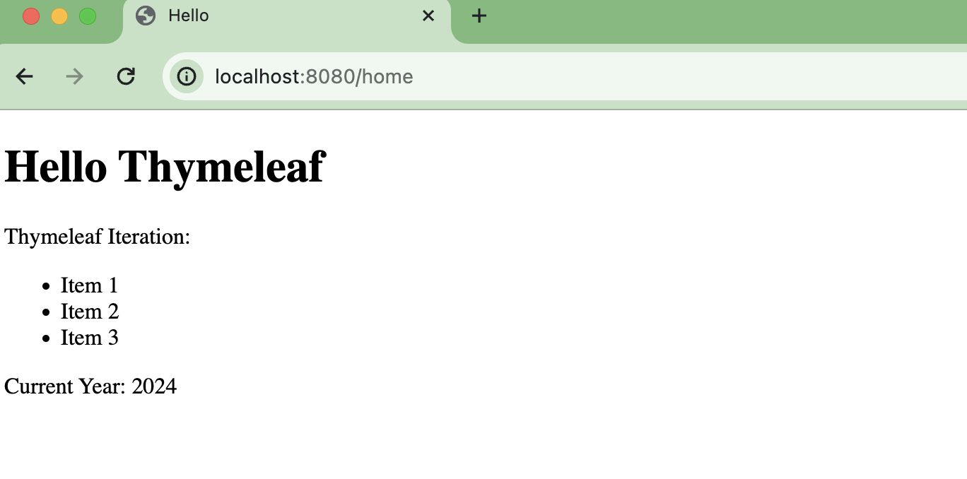 The created HTML file in the browser The created HTML file in the browser