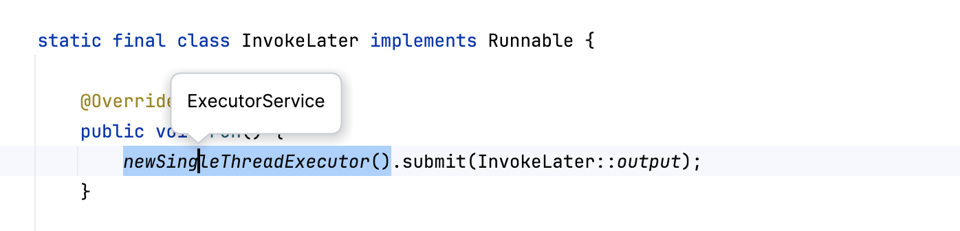 Showing the expression type info Showing the expression type info