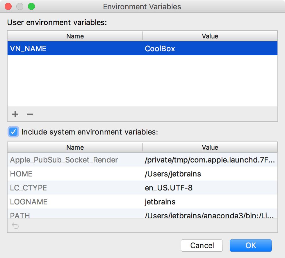 Adding an environment variable Adding an environment variable