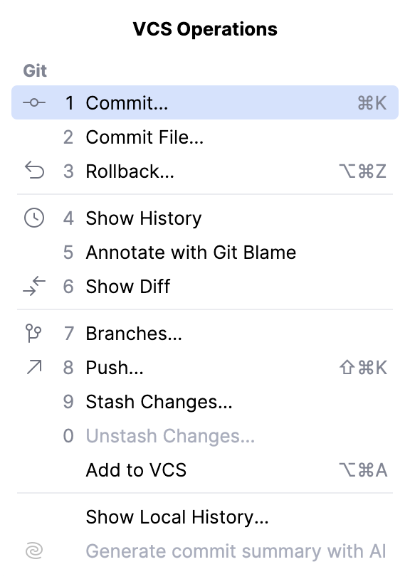 Version Operations Popup Version Operations Popup