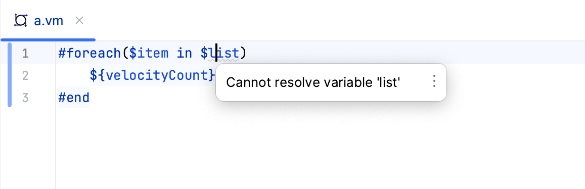 Example template language inspection for unresolved references Example template language inspection for unresolved references