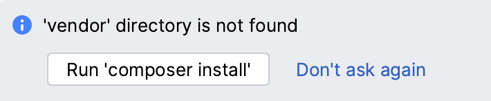 Missing 'vendor' folder notification Missing 'vendor' folder notification