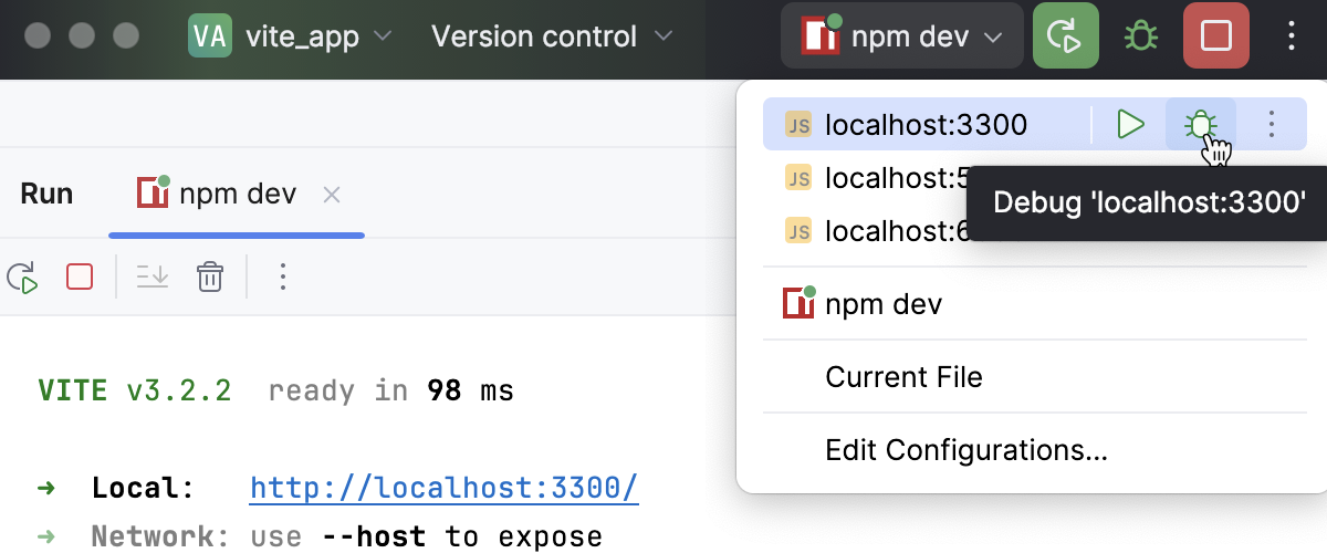 从运行小部件运行 JavaScript Debug 配置 从运行小部件运行 JavaScript Debug 配置