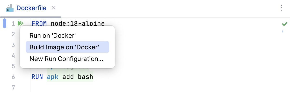 The Build Image on Docker popup The Build Image on Docker popup