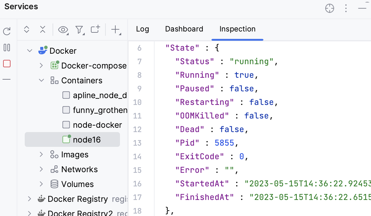 The Inspection tab The Inspection tab