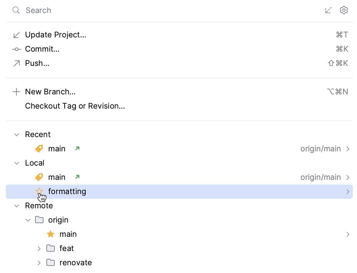 将分支标记为收藏 将分支标记为收藏