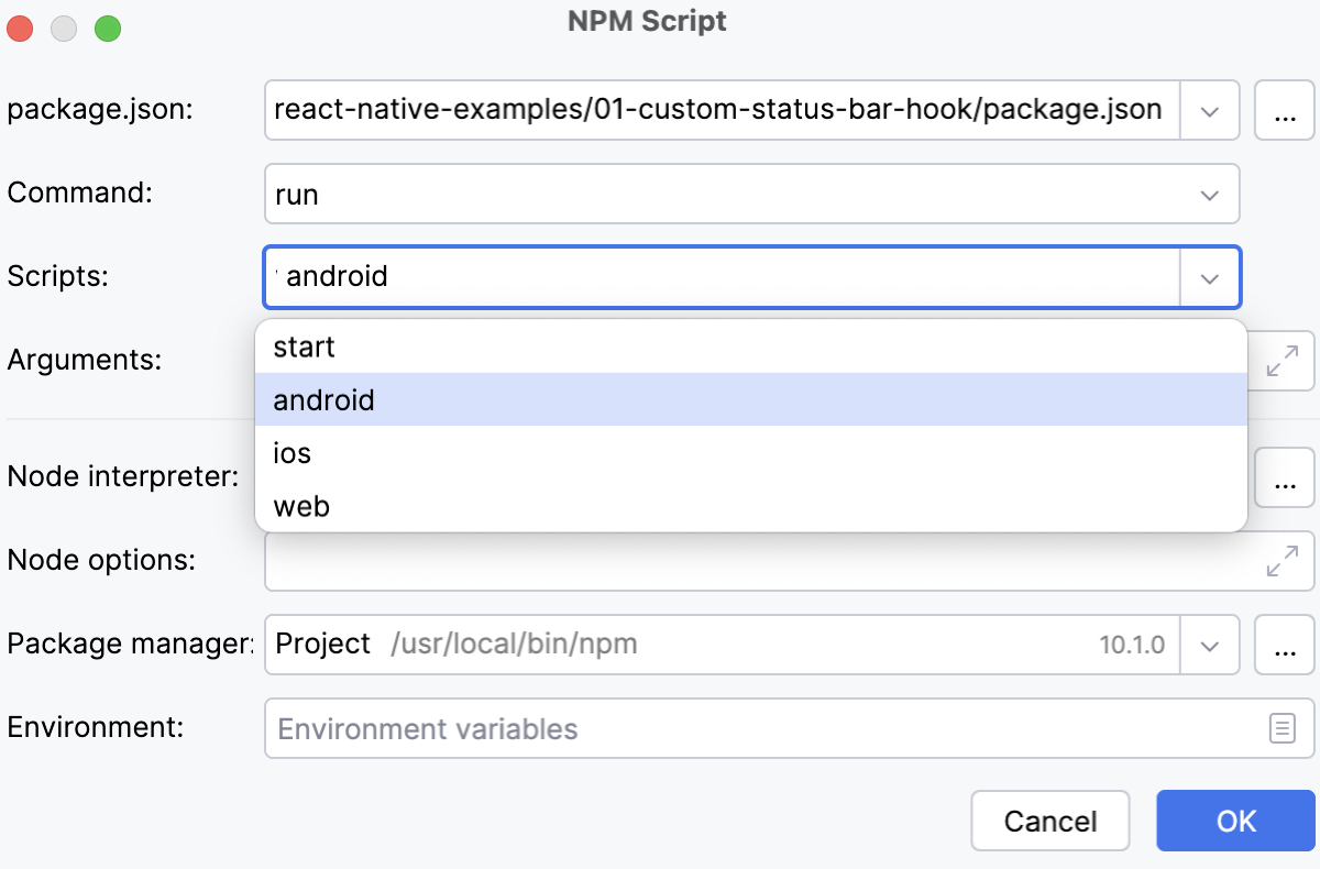 Add Before Launch task - select npm script to run Add Before Launch task - select npm script to run