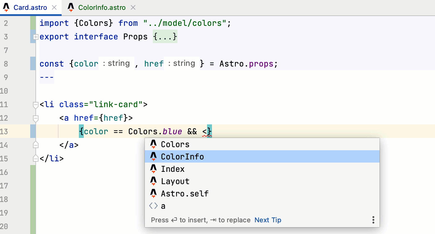 Astro:在补全时插入导入语句
