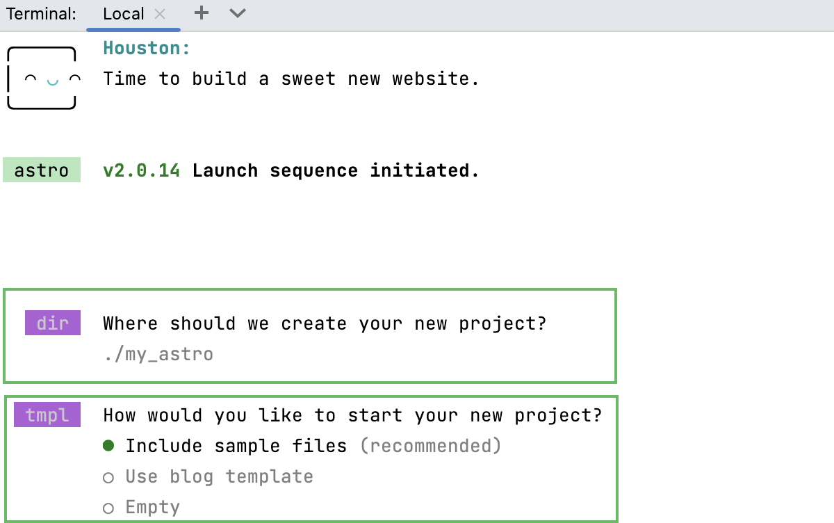 Astro:项目生成向导 Astro:项目生成向导
