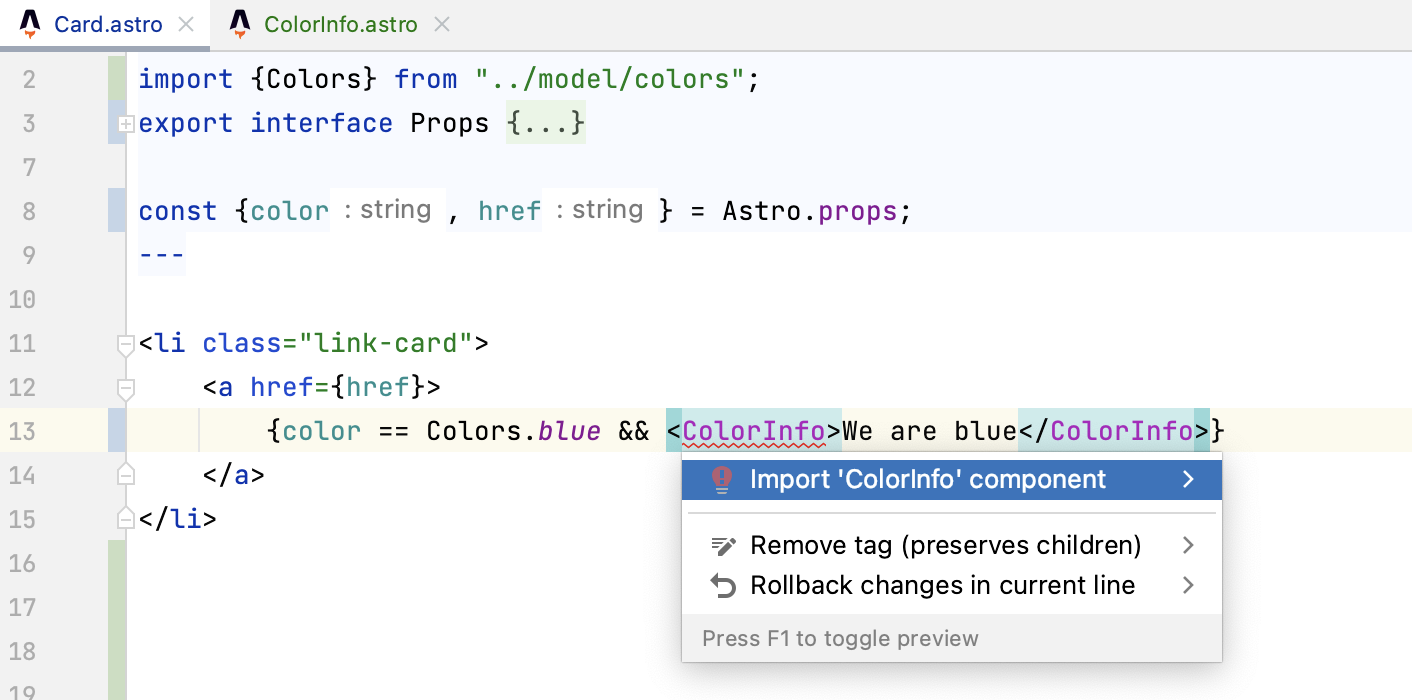 Astro:插入导入快速修复 Astro:插入导入快速修复