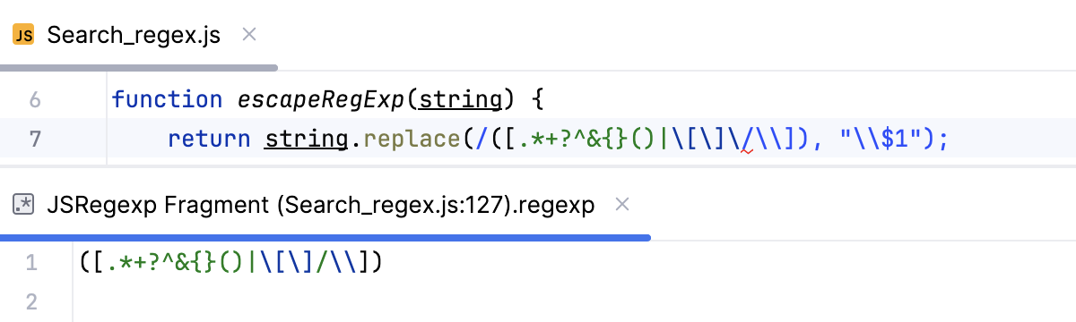 A scratch file with the current regex A scratch file with the current regex