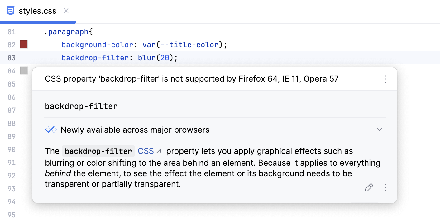 Style sheet compatibility inspection popup Style sheet compatibility inspection popup