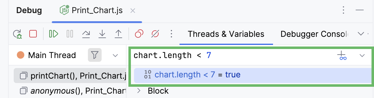 Result of evaluating a watch Result of evaluating a watch