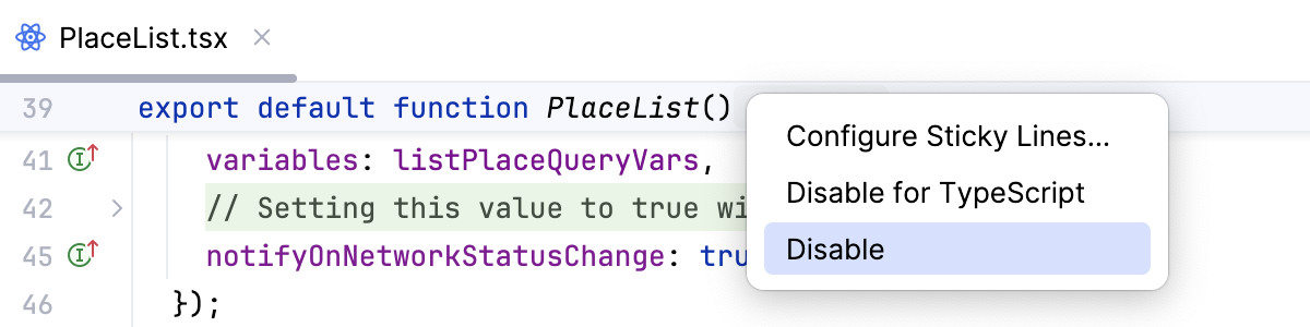 Disable Sticky Lines Disable Sticky Lines