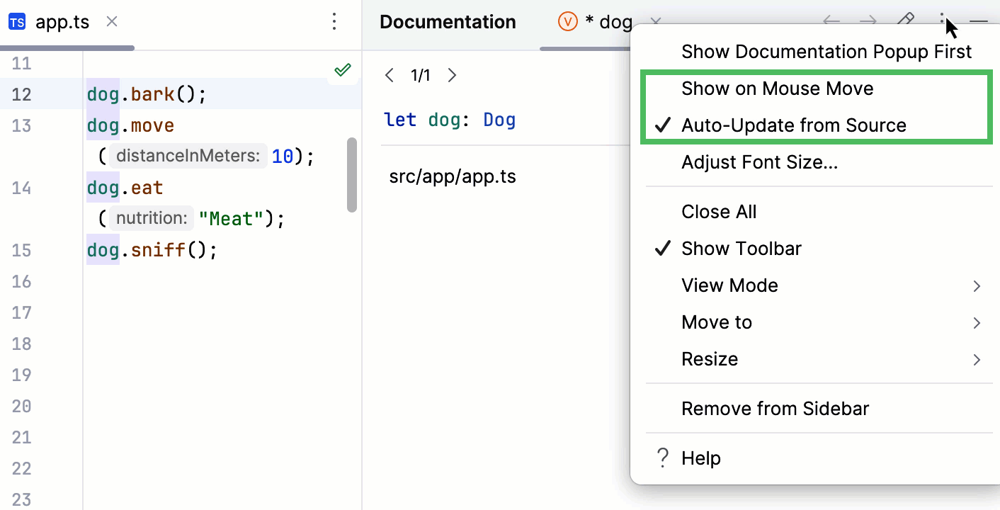查看插入符号处的符号