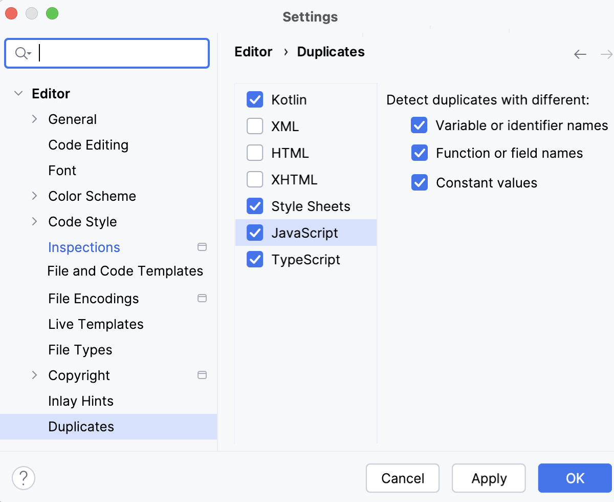 搜索重复项时忽略名称和值 搜索重复项时忽略名称和值