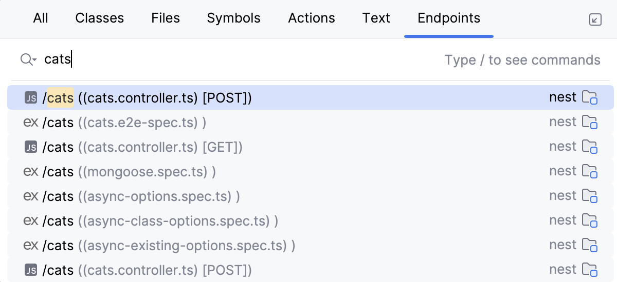 Find endpoint declaration Find endpoint declaration