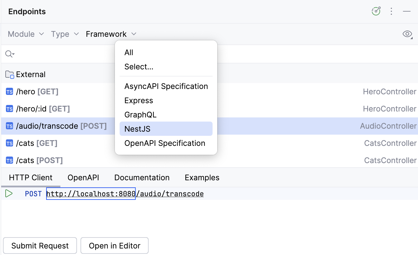 Endpoints tool window Endpoints tool window