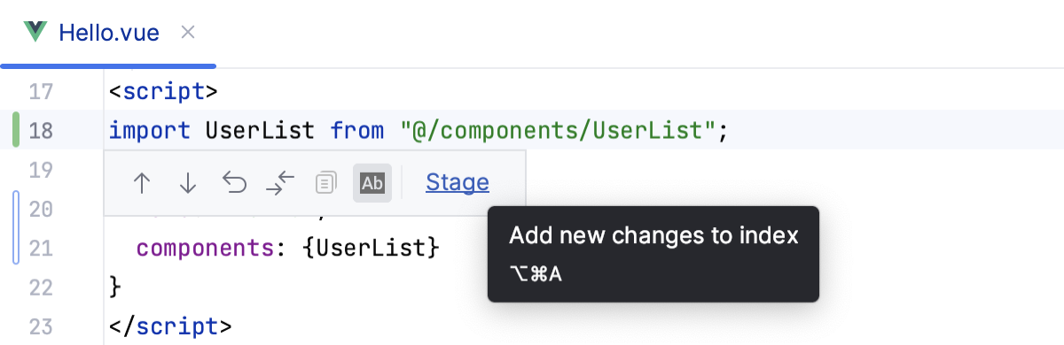 从编辑器暂存更改 从编辑器暂存更改