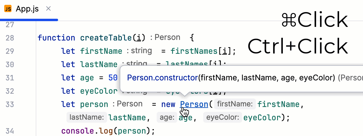 使用 Ctrl/Cmd+点击转到声明