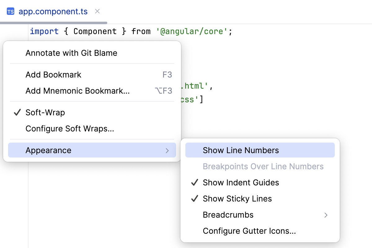 显示行号关闭 显示行号关闭