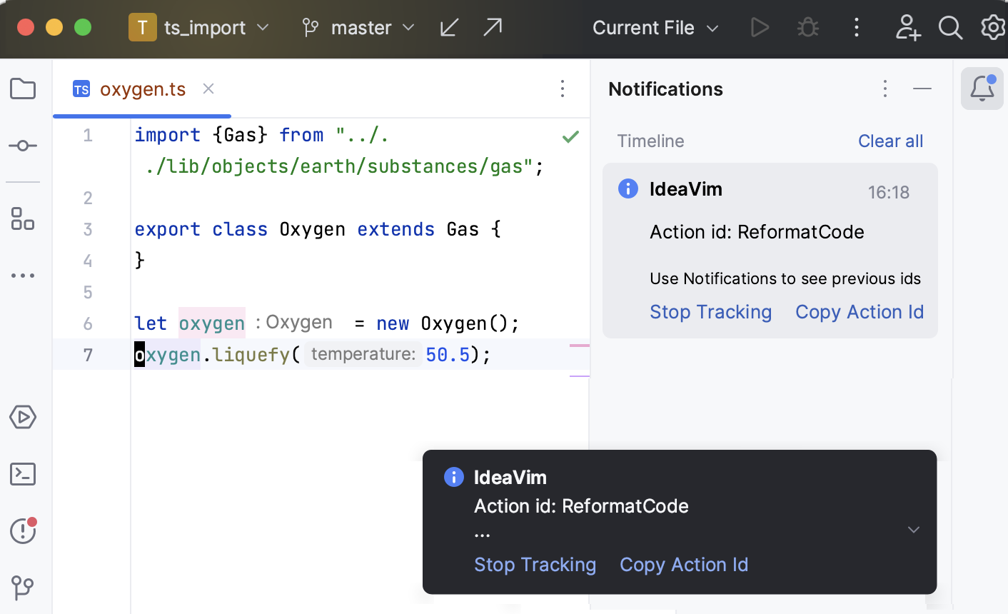 Action IDs are displayed Action IDs are displayed