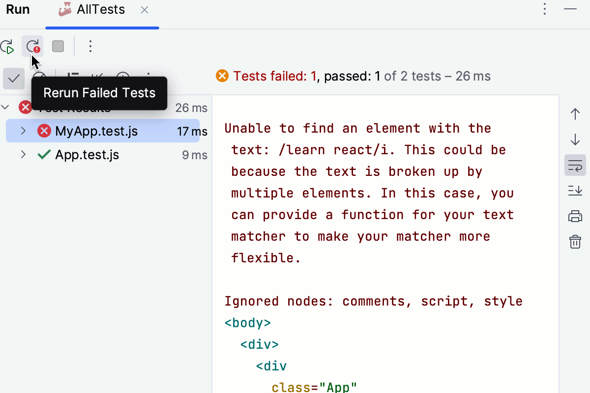 Jest:重新运行所有失败的测试