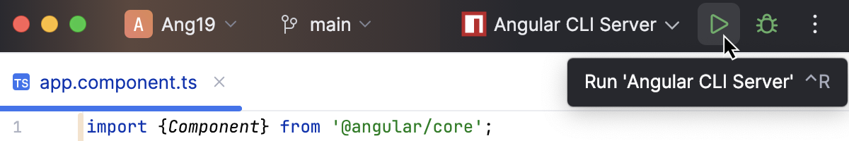 'Run' button near the Run widget 'Run' button near the Run widget