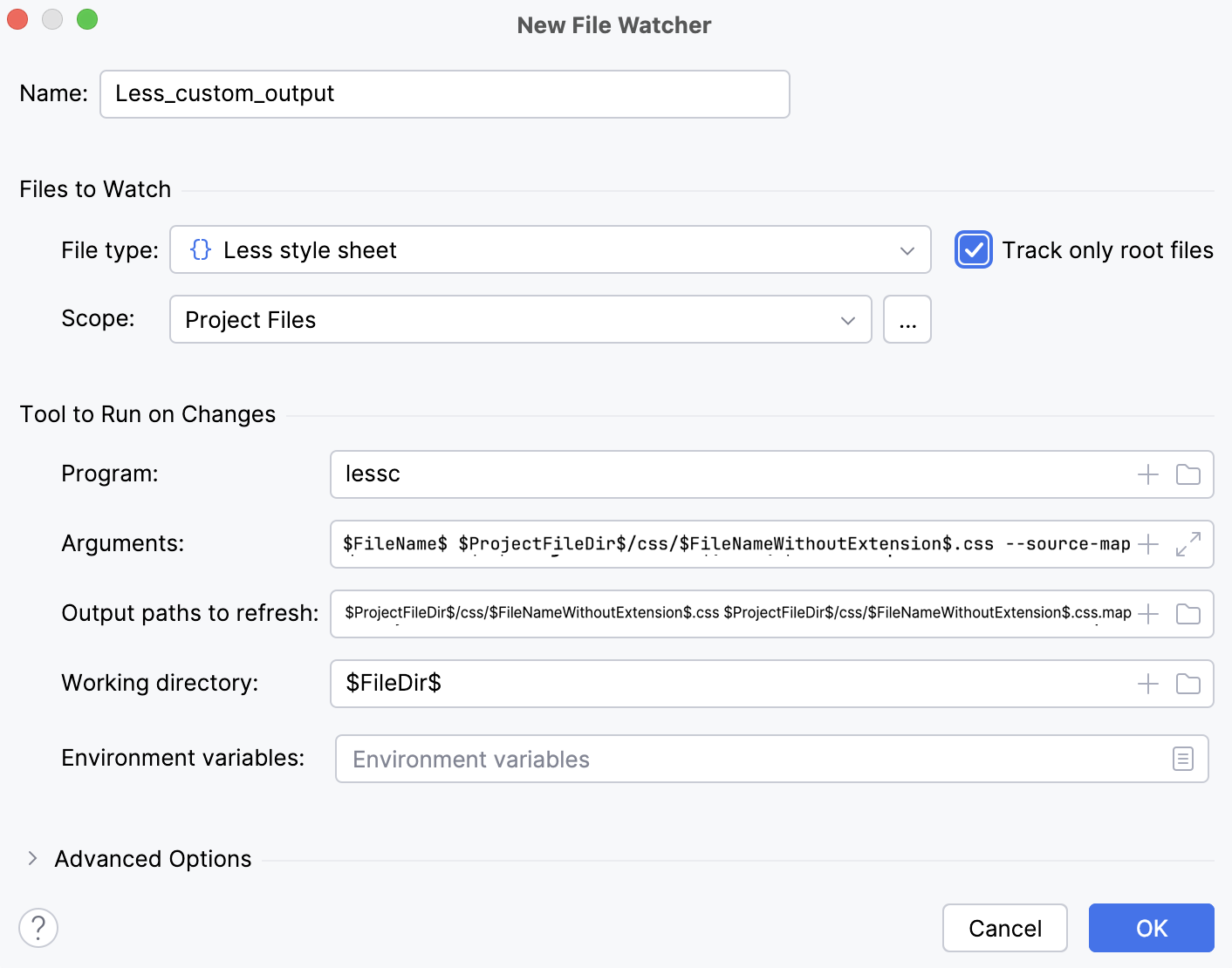 New File Watcher with custom output path New File Watcher with custom output path
